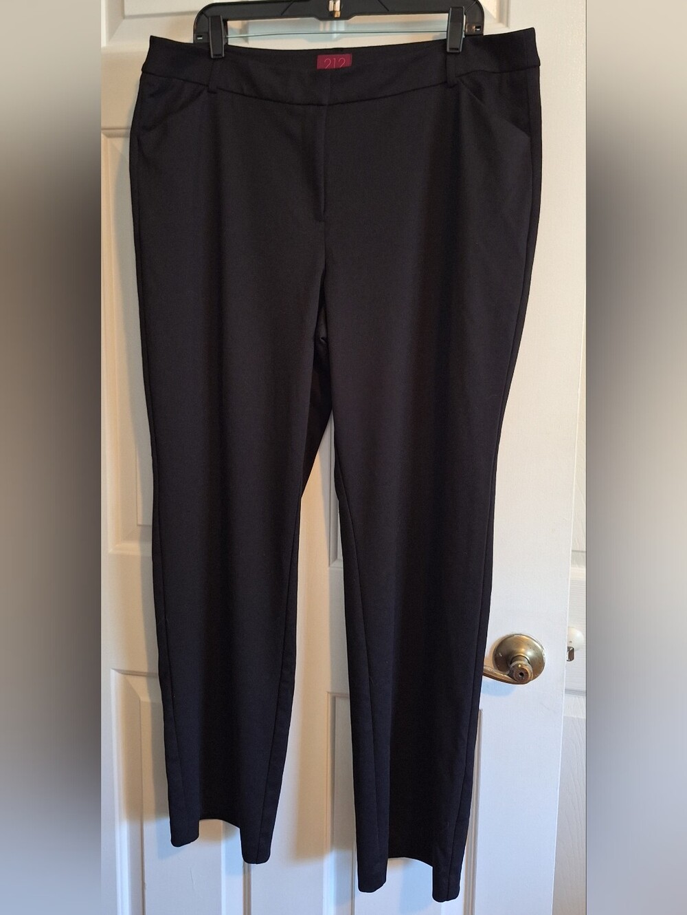 212 Collection Black Straight-Leg Ponte Pull-On Pants